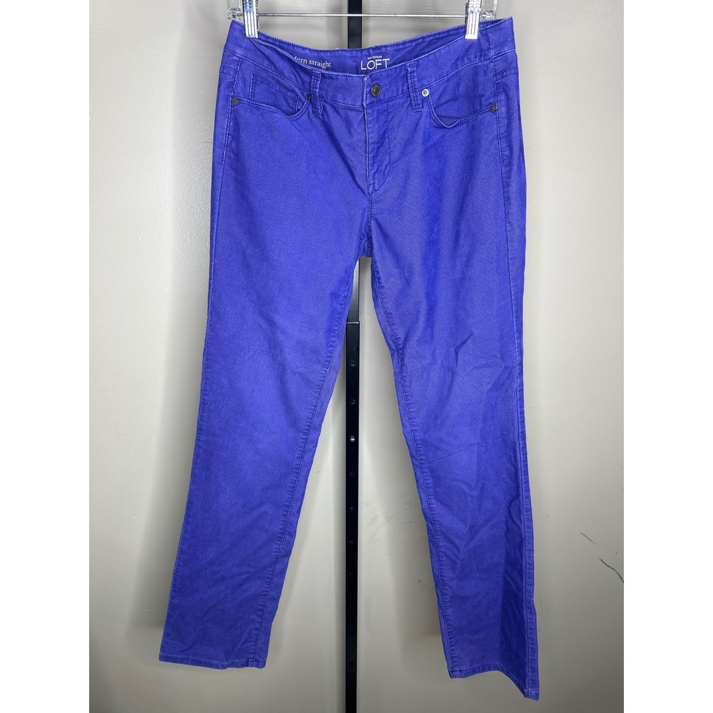 Ann Taylor LOFT 28/6 Modern Straight Corduroy Pants Womens 28/6 Purple